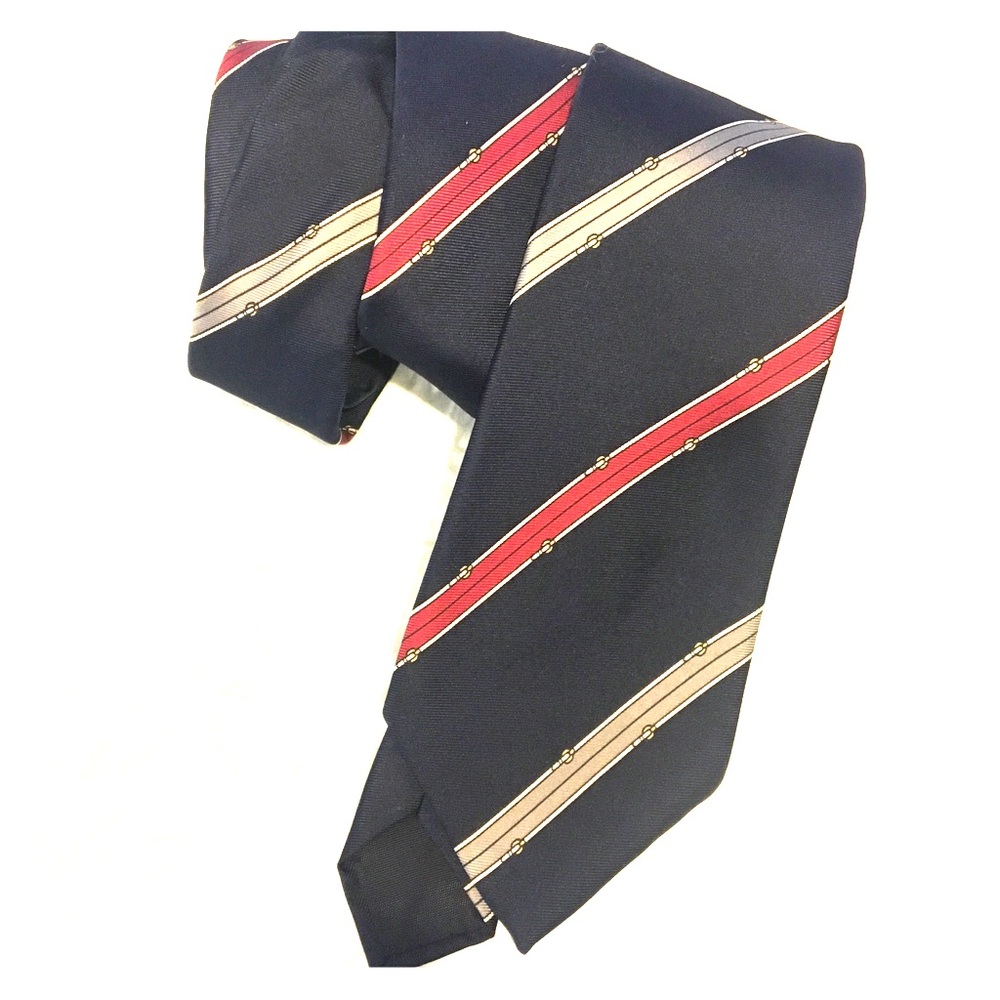 Guy Laroche Vintage Silk Tie belt buckle print